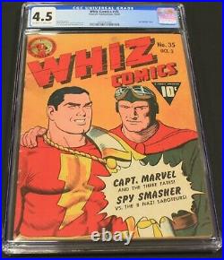Whiz Comics CGC 4.5 Fawcett Captain Marvel Spy Smasher