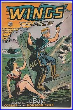 Wings Comics #69, Great Good Girl Cover, From High Grade Golden Age Collection