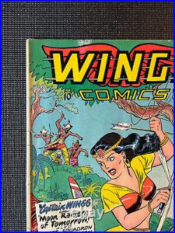Wings Comics 86 VG+ 1947 Lubbers CVR Whittman Art! Good Girl Bondage Torture