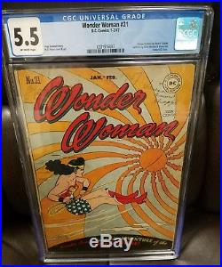 Wonder Woman #21, Cgc 5.5 (jan 1947, Dc) Golden Age