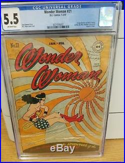 Wonder Woman #21, Cgc 5.5 (jan 1947, Dc) Golden Age