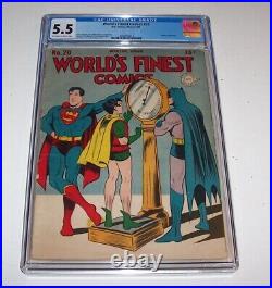 World's Finest #20 1945 DC Golden Age Issue CGC FN- 5.5 Toyman appearance