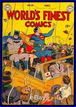 World's Finest #39 1949 Batman Superman Robin Golden Age Parade Cover Scarce