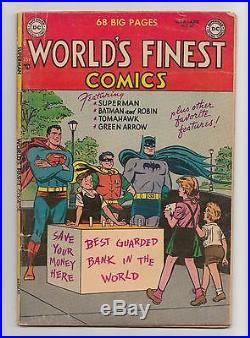 World's Finest #69 Scarce Issue, Golden Age Batman and Superman (DC 1954) VG/FN
