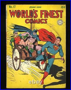 World's Finest Comics #17 GD/VG 3.0 Golden Age Superman Batman Robin! DC Comics