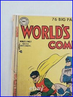 World's Finest Comics #54 DC Comics 1951 Golden Age Batman (INCOMPLETE)
