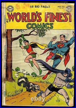 World's Finest Comics #68 FA/GD 1.5 Batman Robin Superman Scarce Golden Age