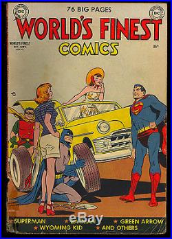 Worlds Finest Comics #48 Unrestored Golden Age Batman Superman DC 1950 GD