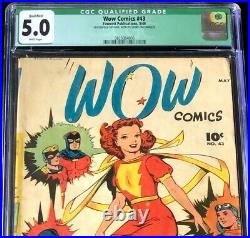 Wow Comics #43 CGC 5.0 Qualified Golden Age Mary Marvel Fawcett Comic 1946