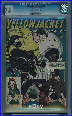 Yellowjacket Comics #7 Cgc 7.5 Cream To Off-white Pages Golden Age