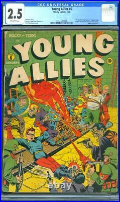 Young Allies #6 1943 CGC 2.5 SENSATIONAL SCHOMBURG WW II COVER