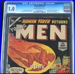 Young Men #24 (1953) CGC 1.0 Human Torch Returns! Golden Age Atlas Comics