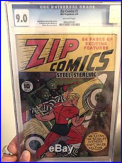 Zip Comics #2 (MLJ, 1940) CGC VF/NM 9.0 Off-white pages RARE Golden Age Comic